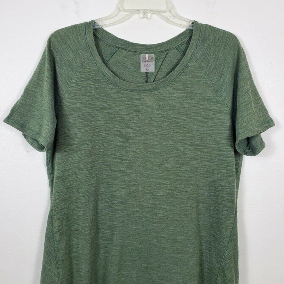 Calia by Carrie Underwood Peekaboo Twist Back Workout Top Short Sleeve Green M - Picture 4 of 10